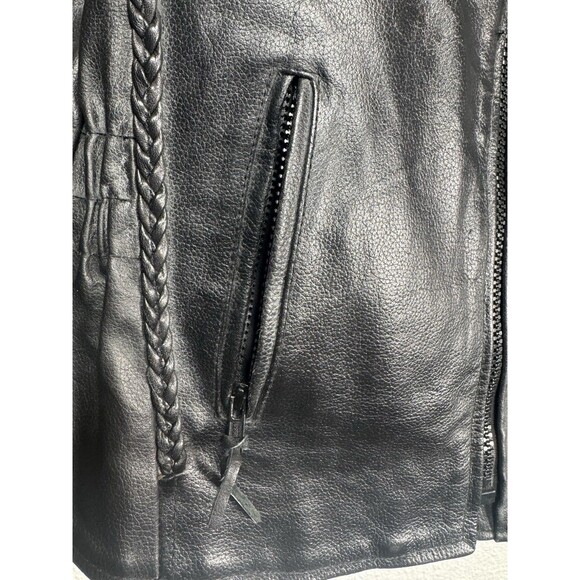 Milwaukee Black Leather Women's L Motorcycle Pocket Jacket With Zip Out Lining - Picture 6 of 16